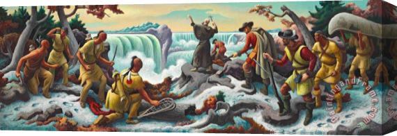 Thomas Hart Benton Study for Father Hennepin at Niagara Falls Stretched Canvas Print / Canvas Art
