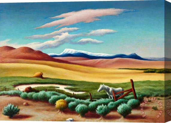 Thomas Hart Benton White Horse, 1955 Stretched Canvas Painting / Canvas Art