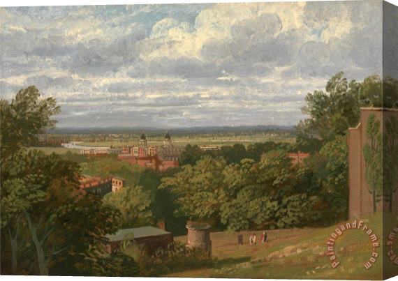 Thomas Hofland Greenwich Hospital From The Observatory with a Distant View of London Stretched Canvas Print / Canvas Art