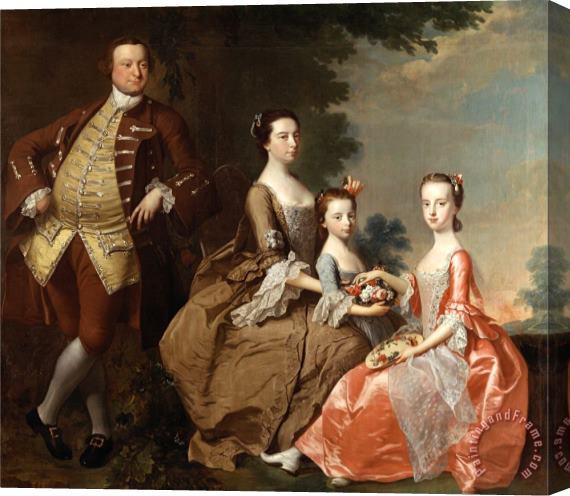 Thomas Hudson The Thistlethwayte Family Stretched Canvas Painting / Canvas Art