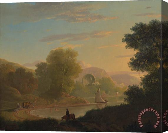 Thomas Jones An Imaginary Coast Scene, with The Temple of Venus at Baiae Stretched Canvas Print / Canvas Art