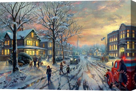 Thomas Kinkade A Christmas Story Stretched Canvas Print / Canvas Art