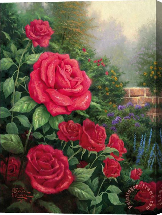 Thomas Kinkade A Perfect Red Rose Stretched Canvas Print / Canvas Art