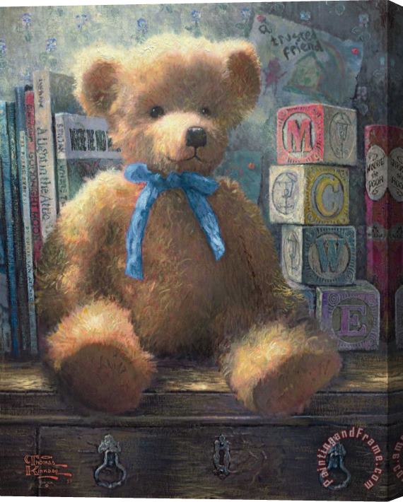 Thomas Kinkade A Trusted Friend - Blue Bell Stretched Canvas Print / Canvas Art