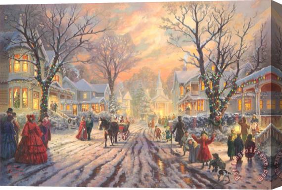 Thomas Kinkade A Victorian Christmas Carol Stretched Canvas Print / Canvas Art