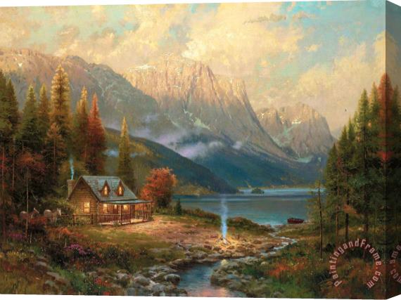 Thomas Kinkade Beginning of a Perfect Day Stretched Canvas Painting / Canvas Art