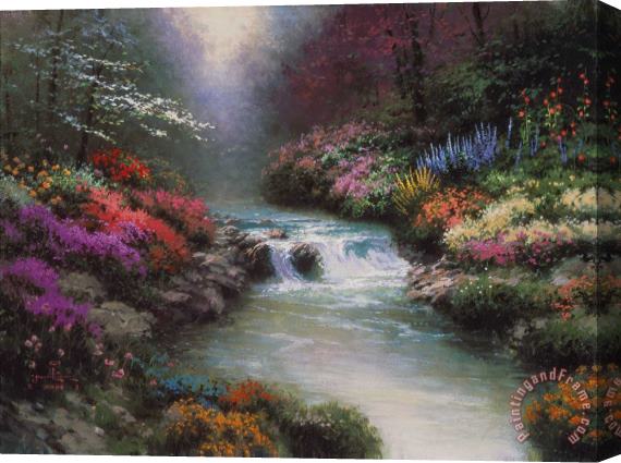 Thomas Kinkade Beside Still Waters Stretched Canvas Print / Canvas Art