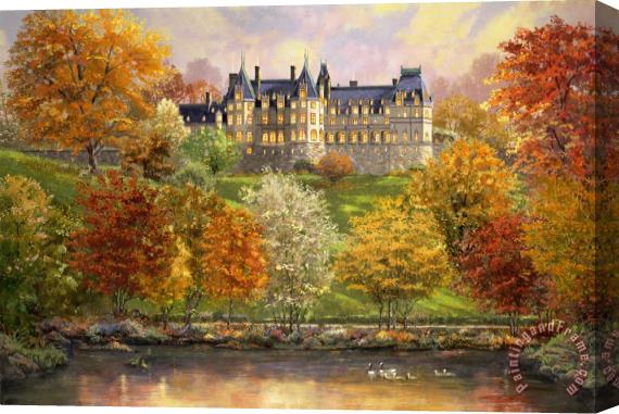 Thomas Kinkade Biltmore in The Fall Stretched Canvas Print / Canvas Art