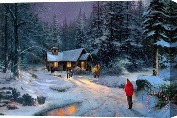 Thomas Kinkade Christmas Miracle Stretched Canvas Painting / Canvas Art