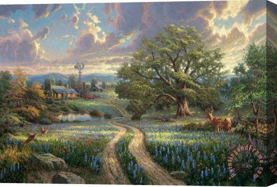 Thomas Kinkade Country Living Stretched Canvas Print / Canvas Art