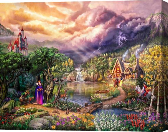 Thomas Kinkade Disney The Evil Queen Stretched Canvas Painting / Canvas Art