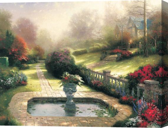 Thomas Kinkade Gardens Beyond Autumn Gate Stretched Canvas Print / Canvas Art