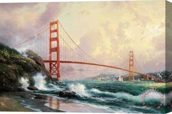 Thomas Kinkade Golden Gate Bridge, San Francisco Stretched Canvas Print / Canvas Art