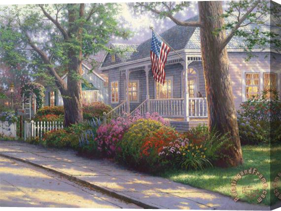 Thomas Kinkade Hometown Pride Stretched Canvas Painting / Canvas Art