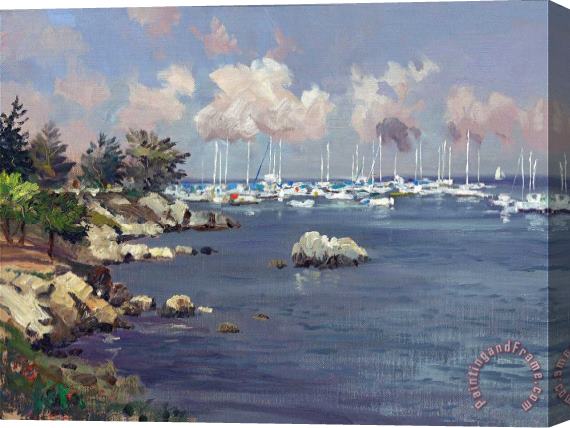 Thomas Kinkade Monterey Marina Stretched Canvas Painting / Canvas Art