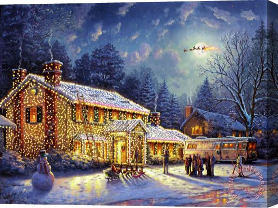 Thomas Kinkade National Lampoon's Christmas Vacation Stretched Canvas Print / Canvas Art