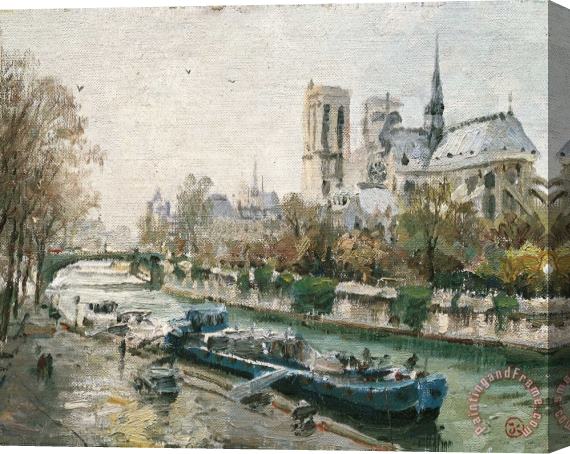 Thomas Kinkade Notre Dame, Paris Stretched Canvas Print / Canvas Art