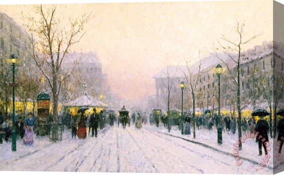 Thomas Kinkade Paris Snowfall Stretched Canvas Painting / Canvas Art