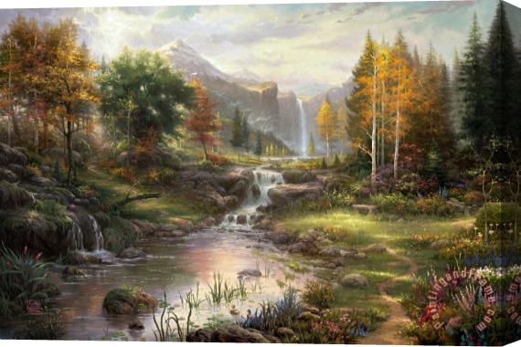 Thomas Kinkade Reflections of Family Stretched Canvas Painting / Canvas Art