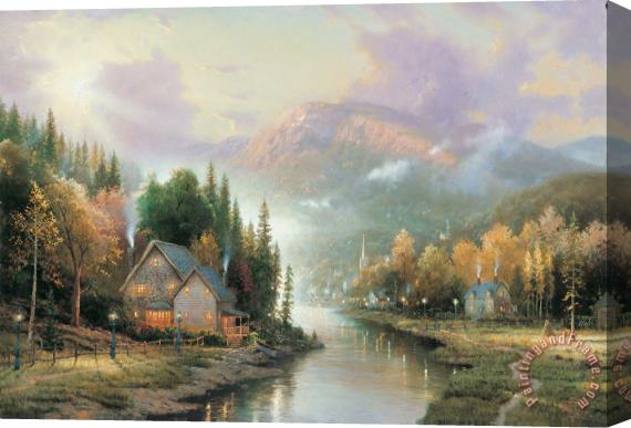 Thomas Kinkade Simpler Times I Stretched Canvas Painting / Canvas Art