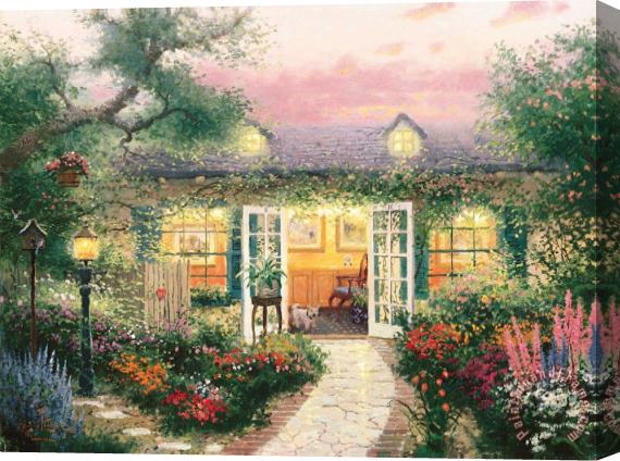 Thomas Kinkade Studio in The Garden Stretched Canvas Painting / Canvas Art