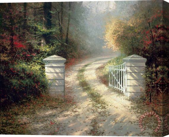 Thomas Kinkade The Autumn Gate Stretched Canvas Print / Canvas Art