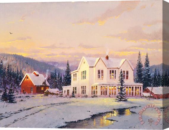 Thomas Kinkade The Lights of Home Stretched Canvas Print / Canvas Art