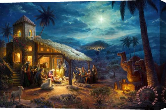 Thomas Kinkade The Nativity Stretched Canvas Painting / Canvas Art