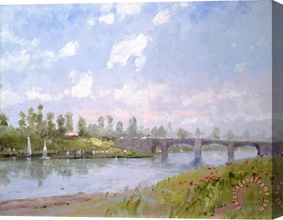 Thomas Kinkade The Riverbank Stretched Canvas Print / Canvas Art
