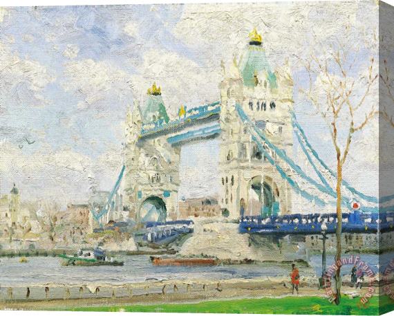 Thomas Kinkade Tower Bridge, London Stretched Canvas Print / Canvas Art