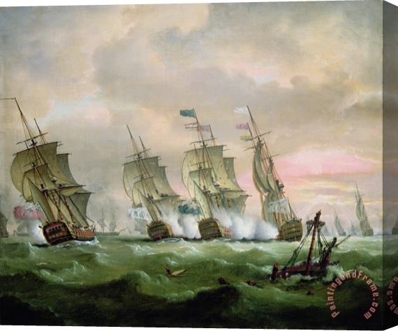 Thomas Luny Admiral Sir Edward Hawke defeating Admiral de Conflans in the Bay of Biscay Stretched Canvas Print / Canvas Art
