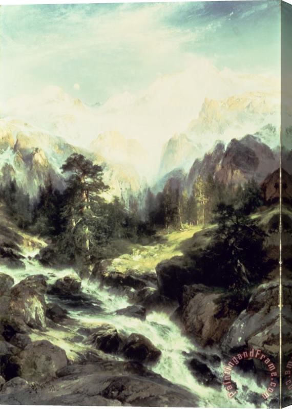 Thomas Moran In the Teton Range Stretched Canvas Painting / Canvas Art