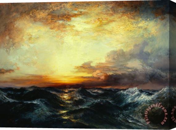 Thomas Moran Pacific Sunset Stretched Canvas Painting / Canvas Art