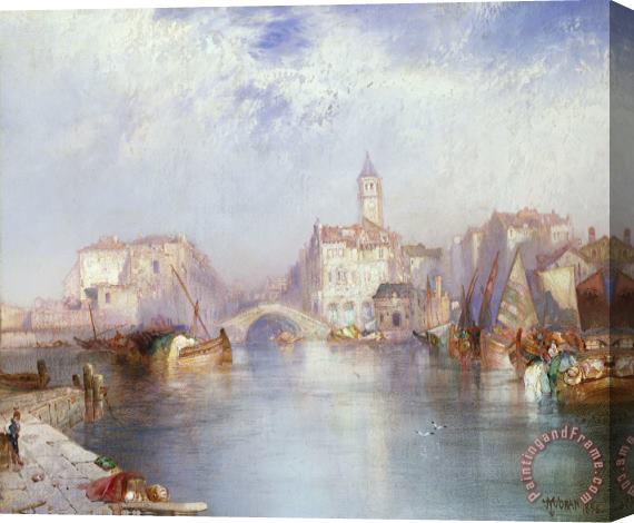 Thomas Moran Venetian Canal Stretched Canvas Painting / Canvas Art