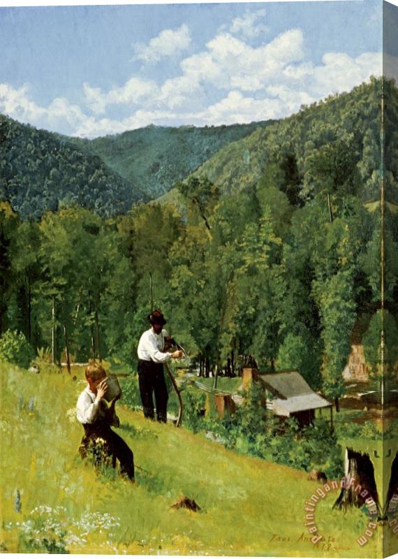 Thomas Pollock Anshutz The Farmer And His Son at Harvesting Stretched Canvas Painting / Canvas Art