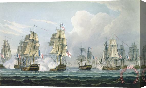 Thomas Whitcombe Sir Richard Strachans Action After The Battle Of Trafalgar Stretched Canvas Print / Canvas Art