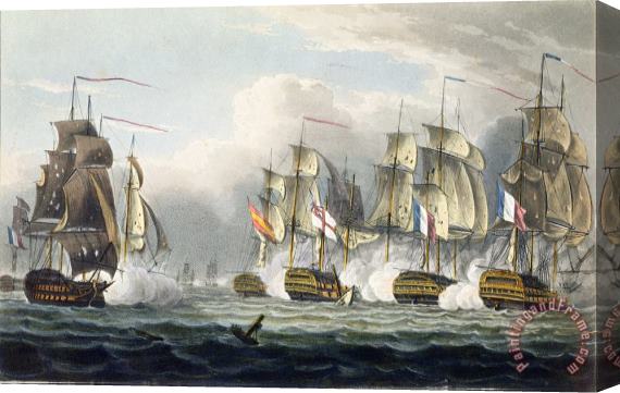 Thomas Whitcombe Situation Of The Hms Bellerophon Stretched Canvas Print / Canvas Art