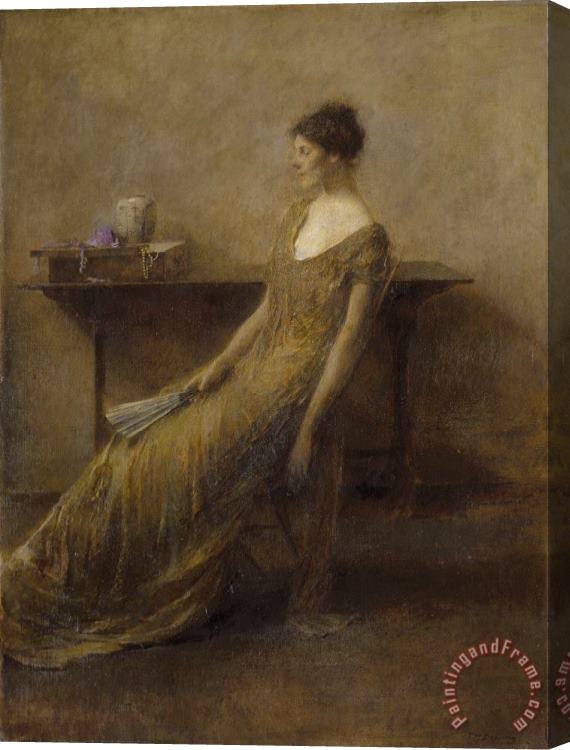 Thomas Wilmer Dewing Lady in Gold Stretched Canvas Painting / Canvas Art