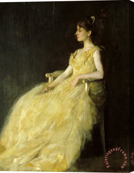 Thomas Wilmer Dewing Lady in Yellow Stretched Canvas Painting / Canvas Art