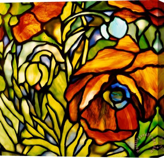 Tiffany Studios Oriental Poppy Stretched Canvas Painting / Canvas Art