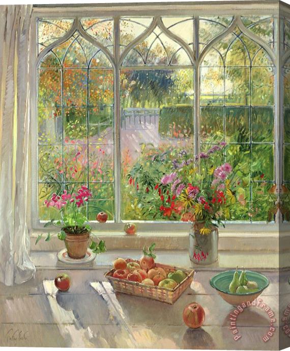 Timothy Easton Autumn Fruit And Flowers Stretched Canvas Print / Canvas Art