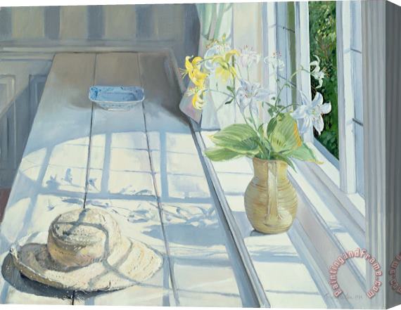 Timothy Easton Lilies And A Straw Hat Stretched Canvas Painting / Canvas Art