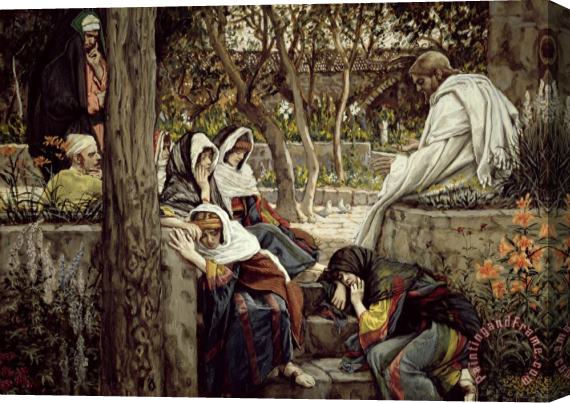 Tissot Jesus at Bethany Stretched Canvas Painting / Canvas Art