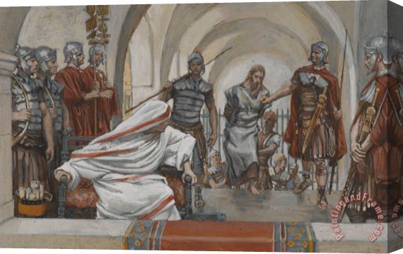 Tissot Jesus Led from Herod to Pilate Stretched Canvas Print / Canvas Art