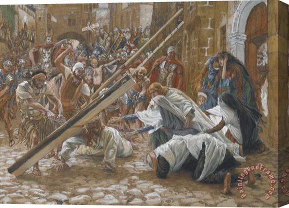 Tissot Jesus Meets His Mother Stretched Canvas Painting / Canvas Art