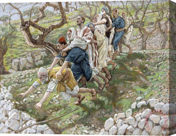 Tissot The Blind Leading the Blind Stretched Canvas Painting / Canvas Art