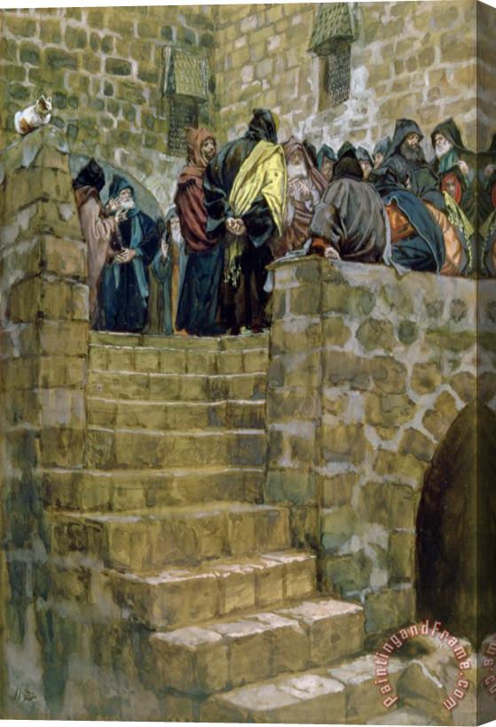 Tissot The Evil Counsel of Caiaphas Stretched Canvas Painting / Canvas Art