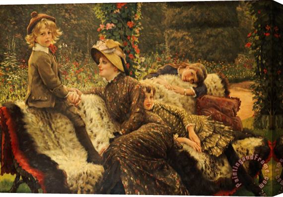 Tissot The Garden Bench Stretched Canvas Print / Canvas Art