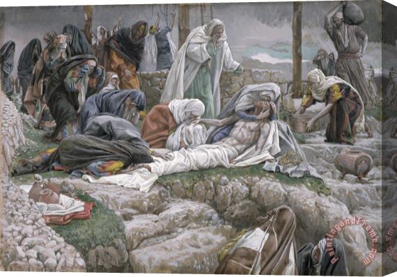 Tissot The Holy Virgin Receives the Body of Jesus Stretched Canvas Painting / Canvas Art