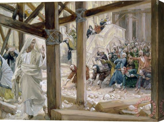 Tissot The Jews took up Stones to Cast at Him Stretched Canvas Painting / Canvas Art